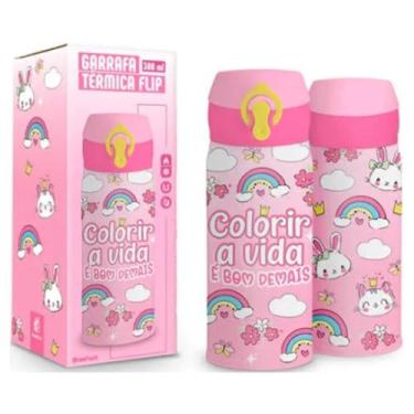 Imagem de Garrafa Termica Flip 300ml Colorir A Vida 14162 - Brasfoot