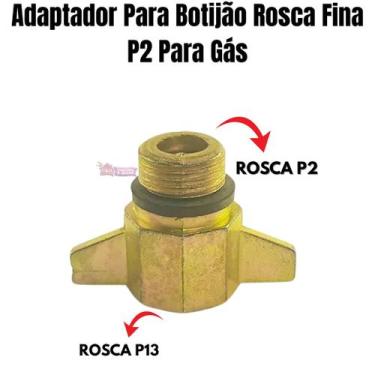Imagem de Adaptador Para Botijao Rosca Fina P2 Para Gas - NoBrand