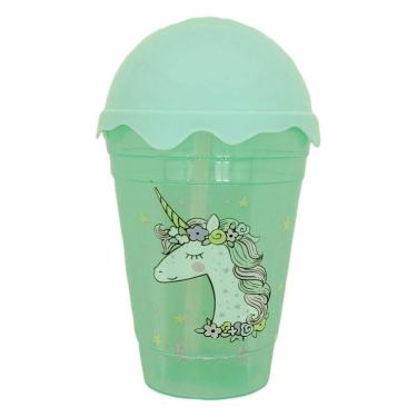 Imagem de Copo Twister Shake Unicórnio 450 Ml Wincy Tampa E Canudo