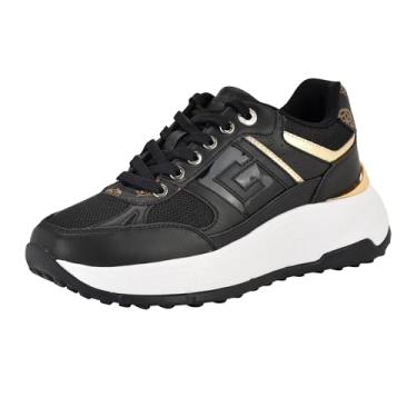 Imagem de Guess Tênis feminino Fonzi, Preto/Dourado Multi 001, 38