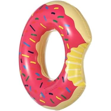 Imagem de Boia Donuts Inflável Premium Rosquinha Mordida para Piscina Praia Festa Diversão Garantida Resistente e Confortável (Rosa, 70cm)