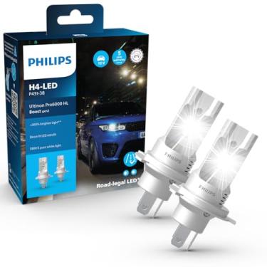 Imagem de Philips Lâmpada LED Ultinon Pro6000 Boost Gen2 de ajuste direto H4-LED aprovada*, até 300% de brilho**, 5800K, conjunto de 2