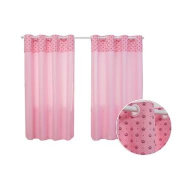 Imagem de Cortina para Quarto Menino Menina 2,00M x 1,40M Decorativa Alegre Ótimo Acabamento e Barato (COROINHA ROSA)