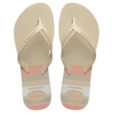 Imagem de Chinelo Havaianas Elegance Print Bege Palha 35/36