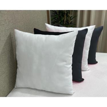 Imagem de Kit com 4 Capas de Almofada Decorativas Micro Percal 400 fios Sala Sofá Coloridas (Preta/Branca)