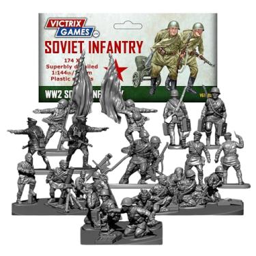 Imagem de Wargames Delivered - Conjunto de infantaria soviética e armas pesadas Victrix em escala de 12 mm – Conjunto de miniaturas altamente detalhadas da 2ª Guerra Mundial – com fuzileiros, tropas SMG