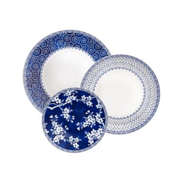 Imagem de Jogo De Pratos Tramontina Umeko Em Porcelana Decorada 18 Peças