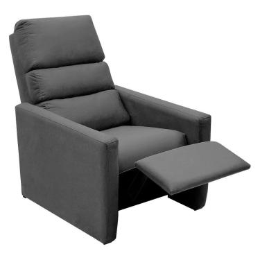 Imagem de Poltrona Do Papai Reclinável Ravena Suede Cinza - Speciale Home Cinza