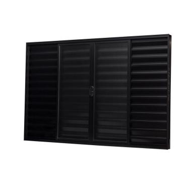 Imagem de Janela De Alumínio Veneziana 100x150cm 6 Folhas Vidro Liso Ultra Ramassol Preto