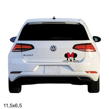 Imagem de Adesivo Carro Sem Resina Minnie - Alta Qualidade 11,5X6,5Cm Vermelho