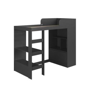 Imagem de Cama Alta Multifuncional 80 Amsterdam Grafite - Art in Móveis