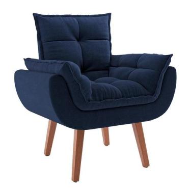 Imagem de Poltrona Lidi Suede Azul Marinho - Mobly