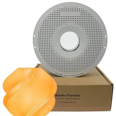 Imagem de Filamento 3d Bambu Lab PETG Translúcido 1kg 1,75mm Com Carretel Reutilizável Laranja 32300