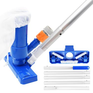 Imagem de SpinLaLa Aspirador De Piscina Atualizado Para Áreas Acima Do Solo - Portátil A Jato Natação, Kit Limpeza Folhas Com Escova E 5 Hastes 70", Pequeno Subaquático, Spas Lagoas