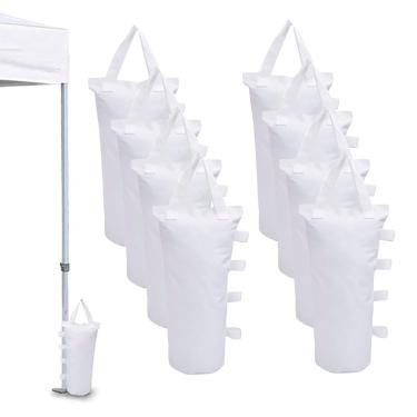 Imagem de MOPHOEXII Saco De Pesos Para Canopy Mophoexii, Peso Pernas Barraca Dobrável, Sacos Areia, Guarda-Sol Pátio, Abrigo Solar Instantâneo Áreas Externas, Pacote Com 8, Branco