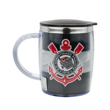 Imagem de Caneca Térmica Com Tampa 450ml Corinthians - mileno