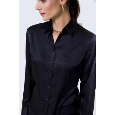 Imagem de Camiseta Social Feminina Preta - Higy