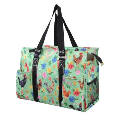 Imagem de NGIL Bolsa utilitária resistente à água, fecho de zíper superior, presentes perfeitos para mulheres trabalhadoras, enfermeiras, bolsa de ginástica, Barnyard Blossom- Preto, Medium