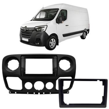 Imagem de Moldura 10 e 9 Polegadas Renault Master 2014 à 2025 Preta Painel Centr