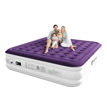 Imagem de CHILLSUN Colchão King Air Com Bomba Embutida, Colchão Inflável De 18" Com Conforto Elevado, Colchão Inflável De Ar Atualizado Para Hóspedes E Casa, Colchões Infláveis, Airbed, 750 Libras Máx.