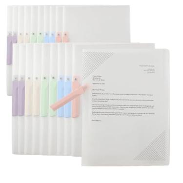 Imagem de INDKOPVA Capas de plástico para relatórios, 20 peças, pastas de arquivos, tamanho de folha A4, capas transparentes para apresentação de documentos, escritório, escola, casa, organizador de fichário