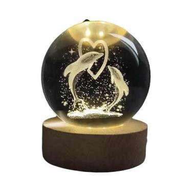 Imagem de Luz Noturna Galáxia Cristal 3D Lâmpada Planetária Bola De Cristal Bril