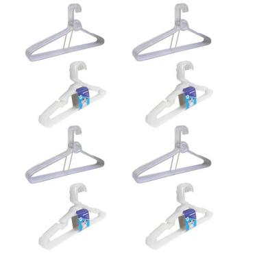 Imagem de Kit 20 Cabides Adulto + 20 Cabides Infantil Transparente - Trioplast