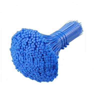 Imagem de Abraçadeiras de nylon autotraváveis para cabos, abraçadeiras para cabos, alça de fixação, enrolador de fios reutilizável para escritório doméstico, azul, 500 peças