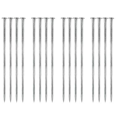 Imagem de LDXDRU 16 peças de estacas de vergalhão 40,6 cm 3/8 polegadas de diâmetro de aço galvanizado em forma de concreto, suporte de plantas, pontas de metal de jardim para âncoras de solo, colisão de