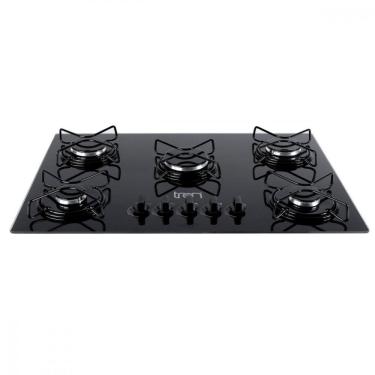 Imagem de Cooktop Vidro A Gás 5 Bocas 75x52cm Bivolt Preto Tron Preto Bivolt