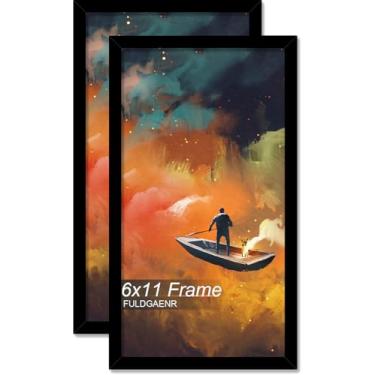 Imagem de FULDGAENR Conjunto de 2 porta-retratos 15 x 28, molduras pretas para certificado de pôster de fotos de 15 x 28 cm, moldura de parede/mesa de alta transparência com visor vertical horizontal (pacote