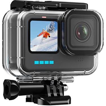 Imagem de HONGDAK Capa impermeável de 60 m para GoPro Hero 13 12 11 10/9 preta, capa protetora para mergulho subaquático com acessórios de suporte para câmera Go Pro Hero13 Hero12 Hero11 Hero10 Hero9