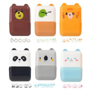 Imagem de Selos para Crianças, Projetos Artísticos Infantis Carimbo de Animal, 6 Peças de Brinquedos de Pintura de Desenhos Animados Fofos para Artesanato Familiar, Projetos Criativos, Aulas de Arte e Diários