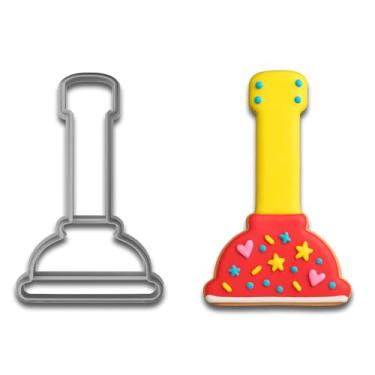 Imagem de Cortador de biscoito de desentupidor de vaso sanitário - 10 x 6,3 cm, molde de cozimento inovador, perfeito para presentes de mordaça e humor