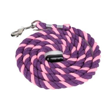 Imagem de menolana Corda de guia para cavalo, guia de desempenho equino, gado, caminhada forte, exibição de animais de estimação, corda de cabresto, fixação rápida de, Rosa Roxo