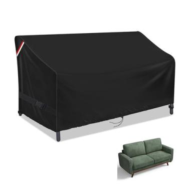 Imagem de Loenel Capa de sofá ao ar livre, capas de banco de 3 lugares à prova d'água de 177 cm para sofá de pátio, sofá, planador, capa de sofá resistente para móveis externos - 180 cm C x 96 cm L x 89 cm A