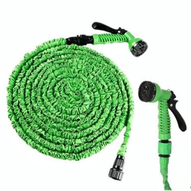 Imagem de Mangueira Mágica Retrátil Flexível 30m Elástica Metal Nylon Cor verde 