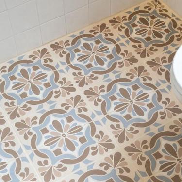 Imagem de 10 Pisos Portguês Porcelanato Autocolante Lavável Para Chão e Revestim