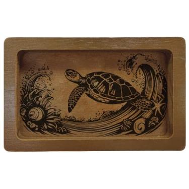 Imagem de CREATCABIN Bandeja plana de joias bandeja de banheiro para balcão de madeira organizador de prato de madeira dispensador de sabão para joias, vela de perfume, chave para banheiro, cozinha, quarto