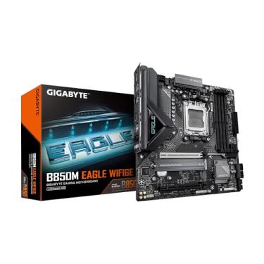 Imagem de GIGABYTE Placa-mãe B850M Eagle WIFI6E AMD AM5, M-ATX, DDR5, 2X M.2, PCIe 5.0, USB-C, USB 3.2 Gen 2, WIFI6E, LAN 2.5GbE, EZ-Latch, Wi-Fi EZ-Plug