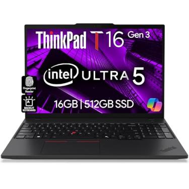 Imagem de Lenovo ThinkPad T16 Gen 3 Business Laptop 40.6 cm FHD+ Display, Intel Ultra 5-125U (Beats i7-1355U), 16GB DDR5 RAM, 512GB SSD, 5MB Webcam, WiFi 6E + BT, RJ-45, HDMI, Win 11 Pro, 3 anos Wty, Copiloto