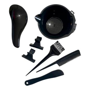 Imagem de Kit Química Master Profissional para Cabelereiro – Contém Escova Mágica, Cumbuca Graduada, Pente, Pincel, Espátula e Presilhas (Preto)