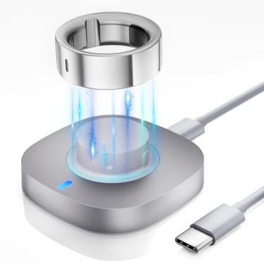 Imagem de Compatível com carregador de cerâmica Oura Ring Gen 4/4 - Tamanho 11 - Base de carregamento e acessórios de substituição de cabo USB-C (não compatível com Oura Ring 3)