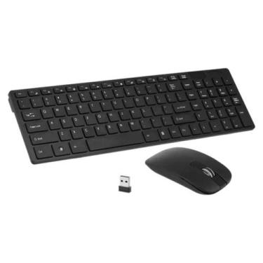 Imagem de Kit Teclado Mouse Wireless Sem Fio Silencioso Ergonômico Com Capa Sili