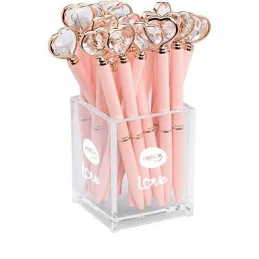 Imagem de Caneta esferográfica Coração Diamante Rosa - Molin