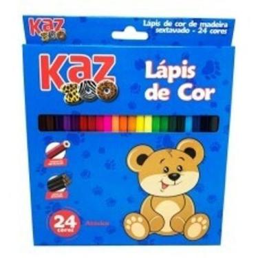Imagem de Lapis 24 cores int. madeira sextavado kz3702 - KAZ