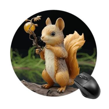 Imagem de Tapete de mouse para jogos com base de borracha antiderrapante à prova d'água para computador mousepad esquilo de resina para laptop, escritório e casa
