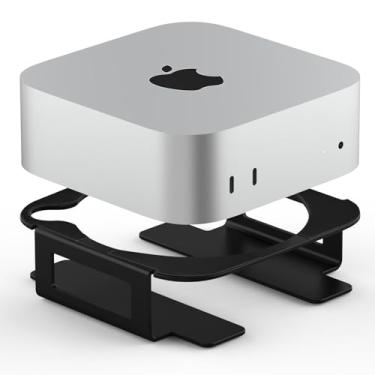 Imagem de IFCASE Suporte de mesa de alumínio para Mac mini M4/M4 Pro 2024 - resfriamento aprimorado, fácil acesso ao botão liga/desliga, organização da mesa (preto)
