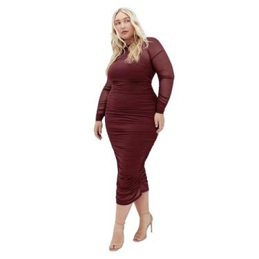 Imagem de City Chic Saia feminina plus size - Livia, Choc Cherry, 50