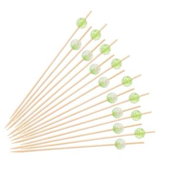 Imagem de Grânulos rachados espetos de bambu descartáveis aperitivo, coquetel de palitos de frutas, sanduíche, sobremesa, palitos longos para festa de aniversário, decoração de comida, palitos de coquetéis